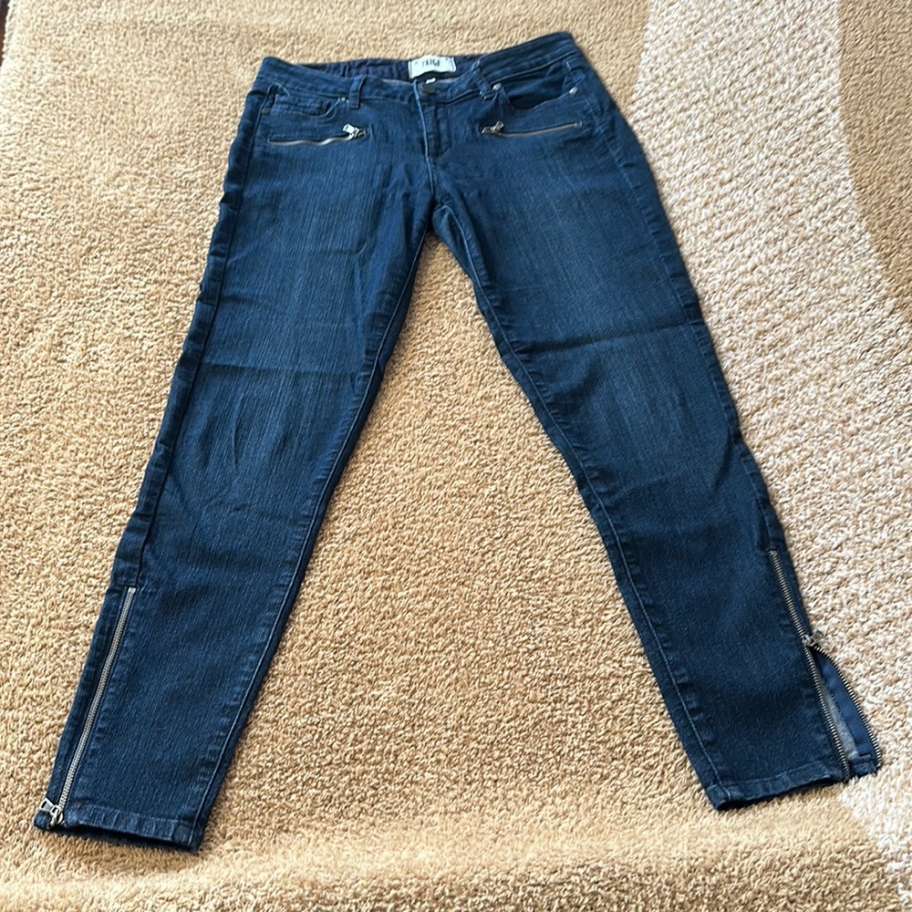 Size 28 Paige skinny jeans with side ankle zippers
